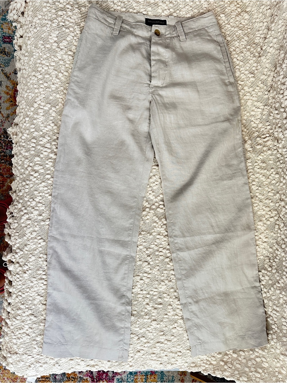 Banana Republic Women's 100% Linen Pants
Beige Button Fly Straight Leg 30×30 - Picture 2 of 5